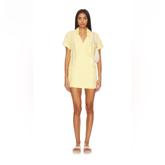 Show Me Your MuMu x Revolve | Butter Yellow Blazer Bicoastal Romper Small - Picture 1 of 5